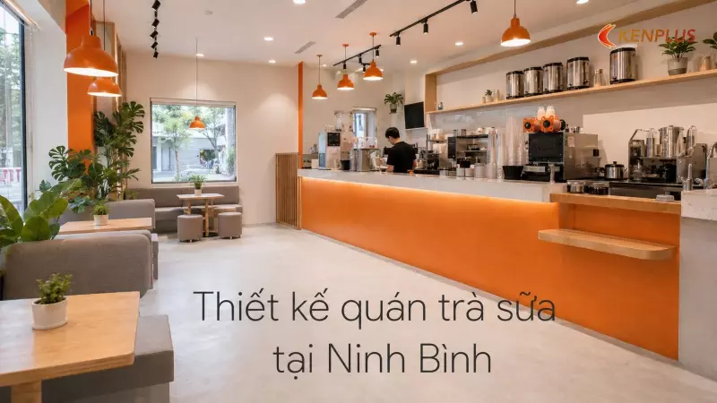 Thiết kế quán trà sữa tại Ninh Bình: không gian check-in thu hút giới trẻ