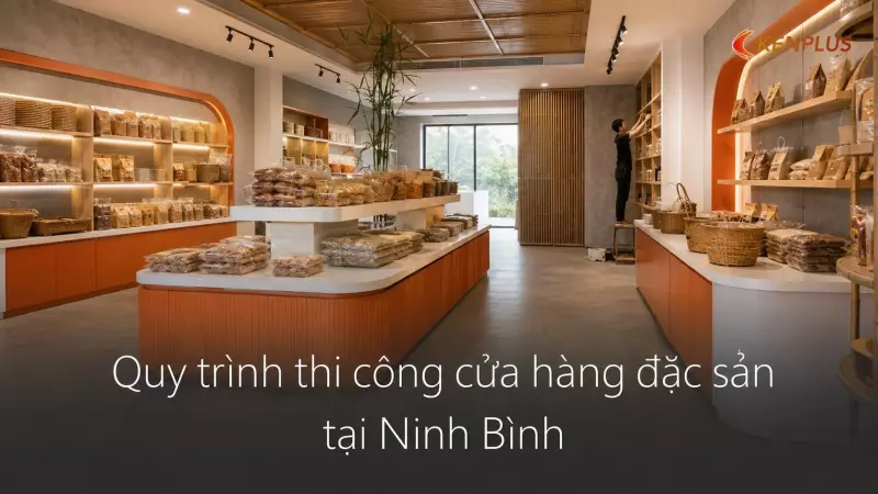 Quy trình thi công cửa hàng đặc sản tại Ninh Bình