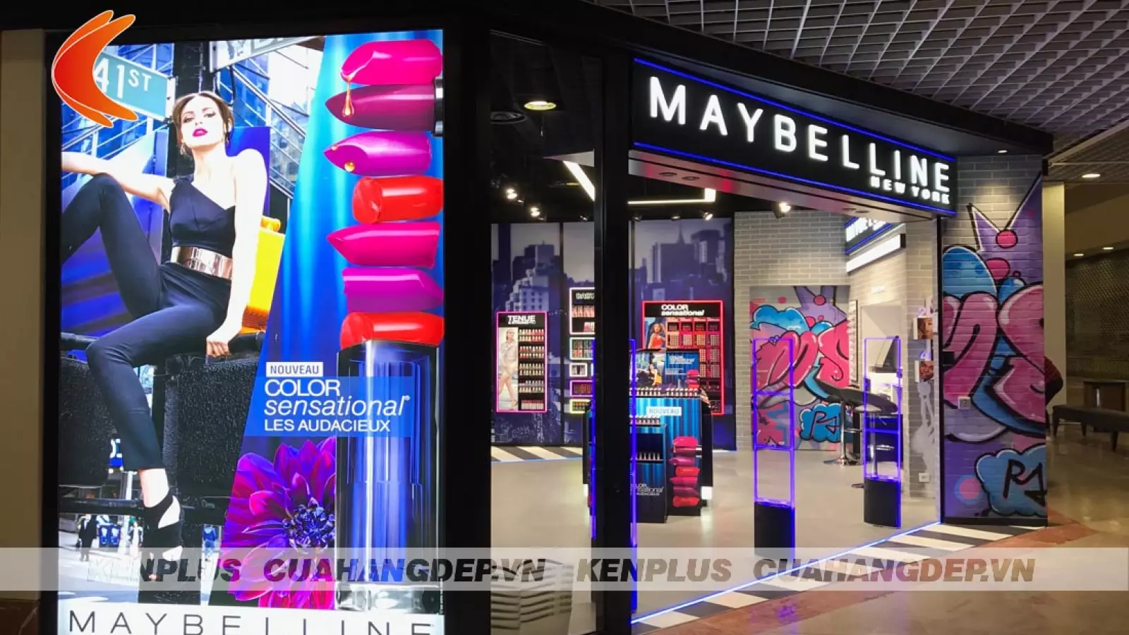 Mẫu thiết kế cửa hàng mỹ phẩm Maybelline