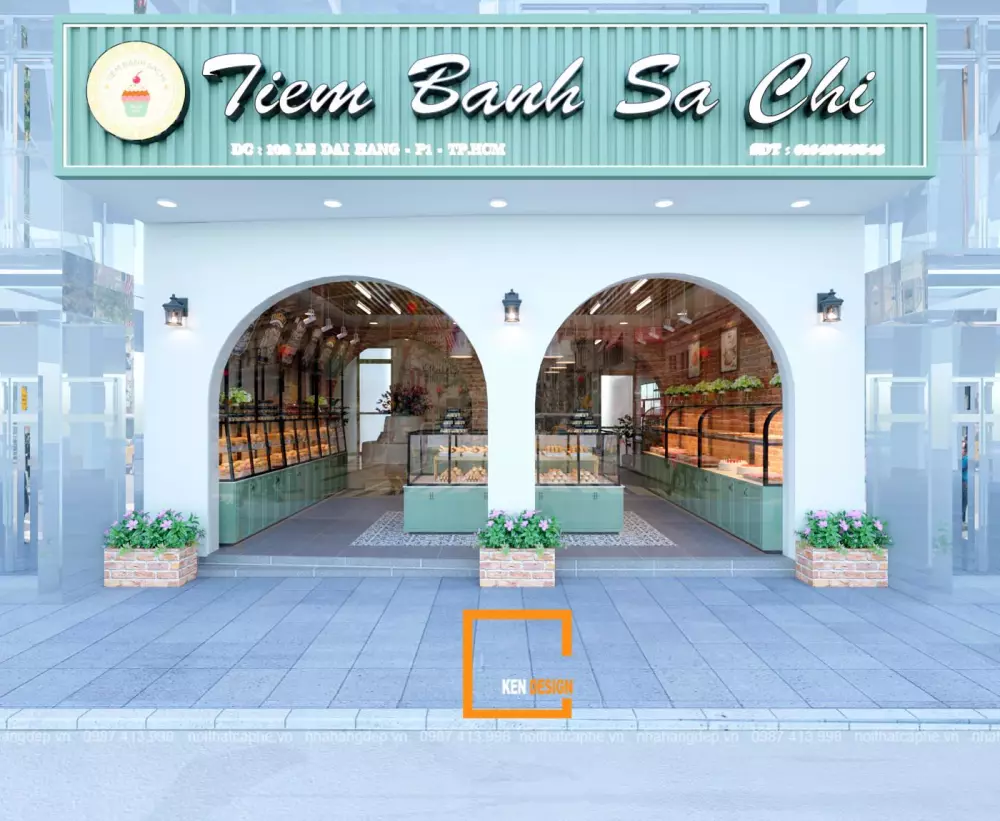 Mẫu thiết kế tiệm bánh Sachi tại Mỹ Tho