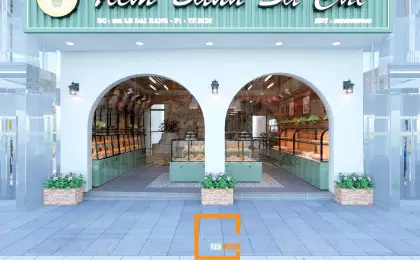Mẫu thiết kế tiệm bánh Sachi tại Mỹ Tho