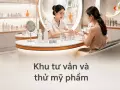 Khu tư vấn và thử mỹ phẩm: thiết kế riêng tư nhưng không bí bách