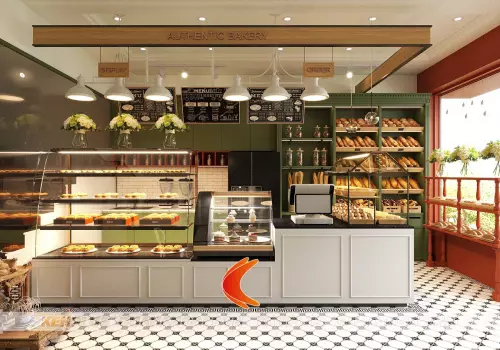 Mẫu thiết kế cửa hàng bánh Le Gateau phong cách tân cổ điển