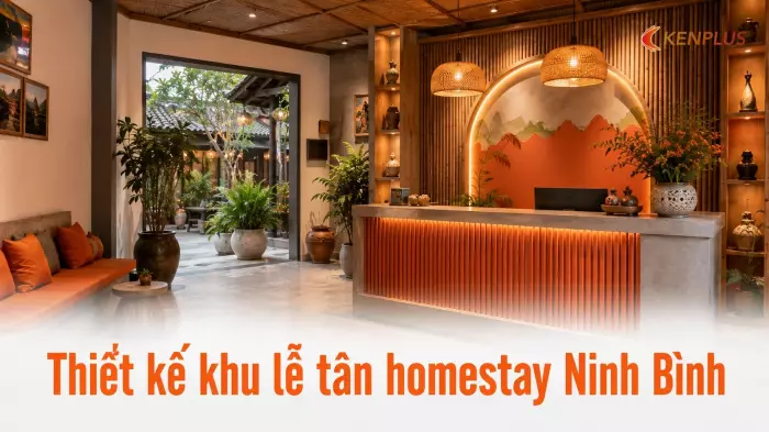 Thiết kế khu lễ tân homestay Ninh Bình: bí quyết ghi điểm với khách