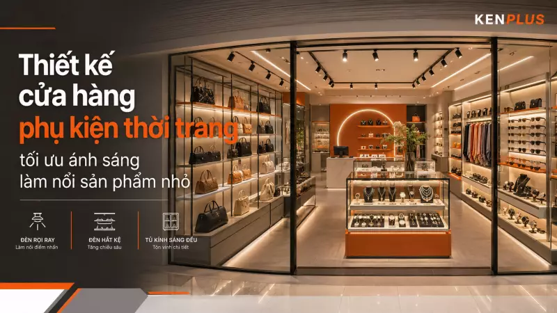 Thiết kế cửa hàng phụ kiện thời trang: tối ưu ánh sáng làm nổi sản phẩm nhỏ