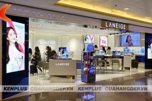 Mẫu thiết kế cửa hàng mỹ phẩm cao cấp Laneige