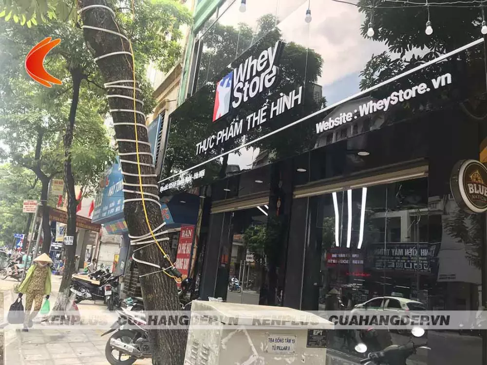 Thi công shop thực phẩm thể hình Whey Store tại Hà Nội