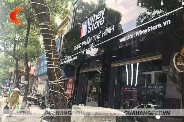 Thi công shop thực phẩm thể hình Whey Store tại Hà Nội
