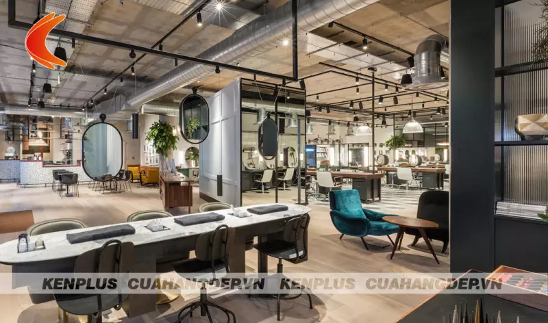 Kinh nghiệm thiết kế salon tóc nam phong cách luxury