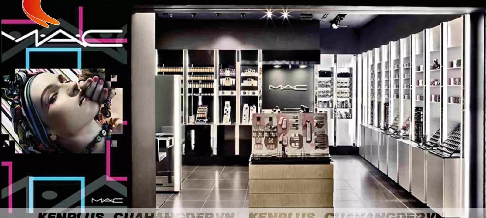Mẫu thiết kế shop mỹ phẩm cao cấp MAC