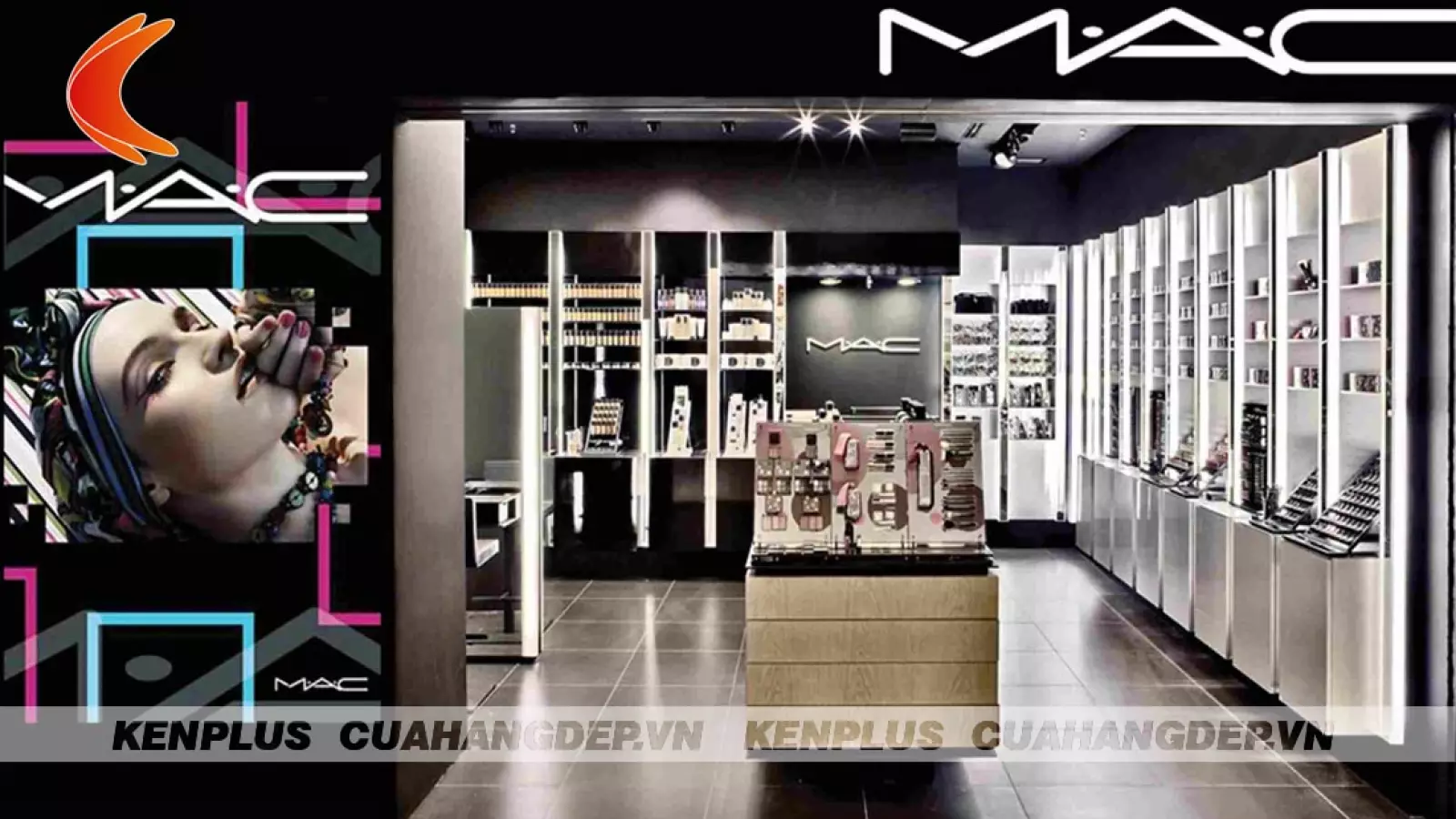 Mẫu thiết kế shop mỹ phẩm cao cấp MAC