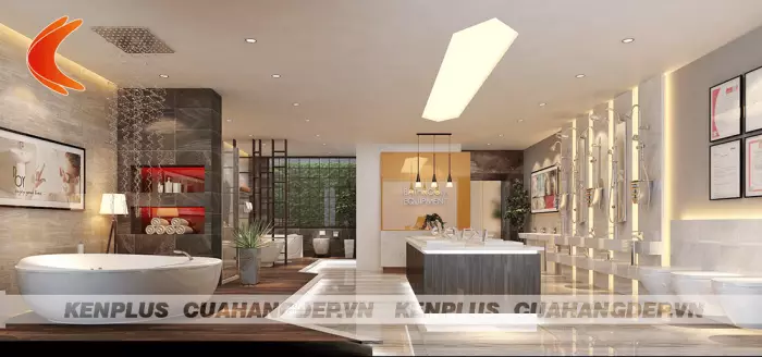 Dự án thiết kế showroom trưng bày thiết bị vệ sinh phong cách hiện đại