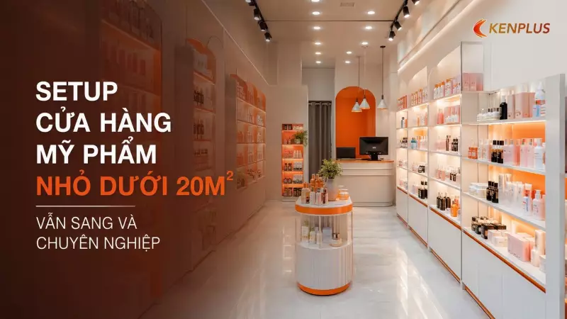 Setup cửa hàng mỹ phẩm nhỏ dưới 20m2 vẫn sang và chuyên nghiệp