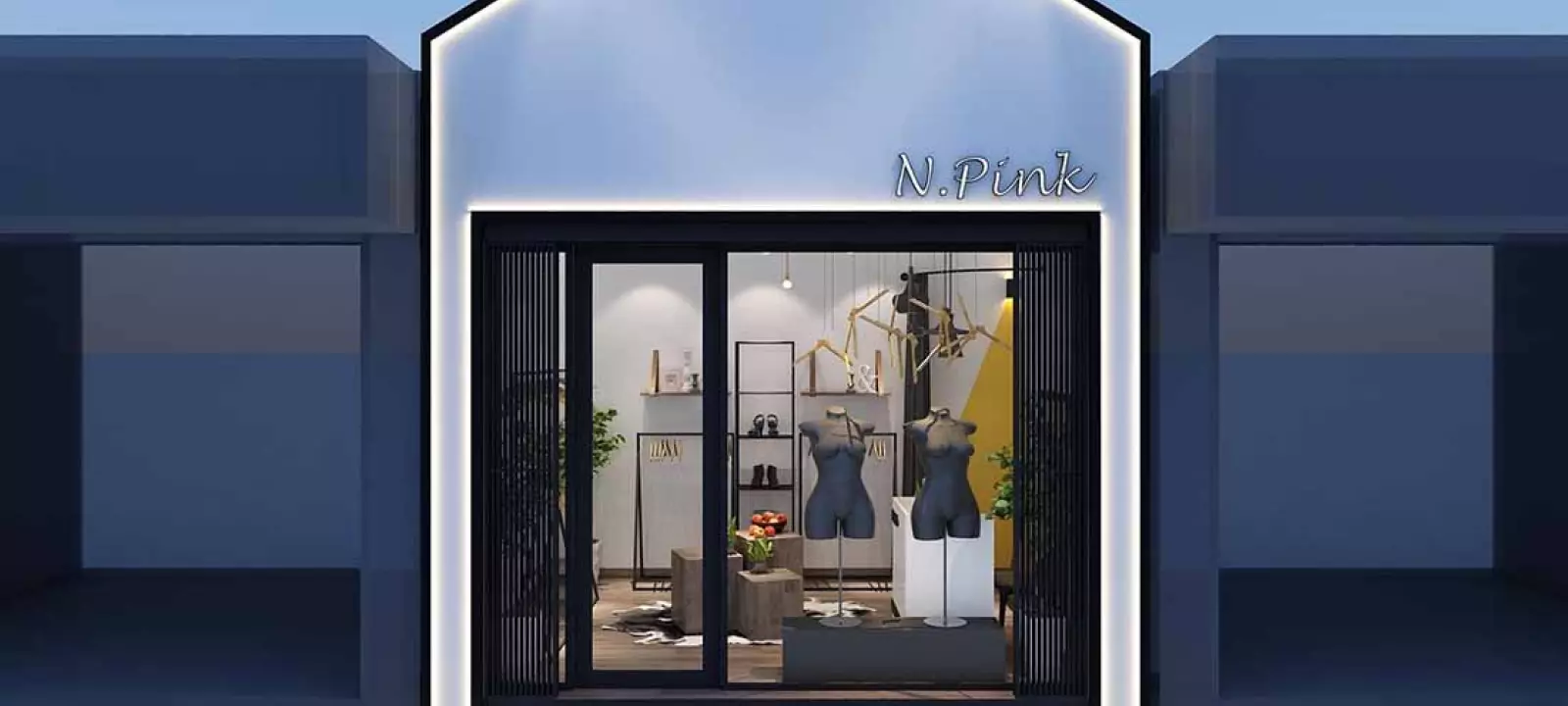Thiết kế shop thời trang N.Pink 11m2 tại Hà Nội