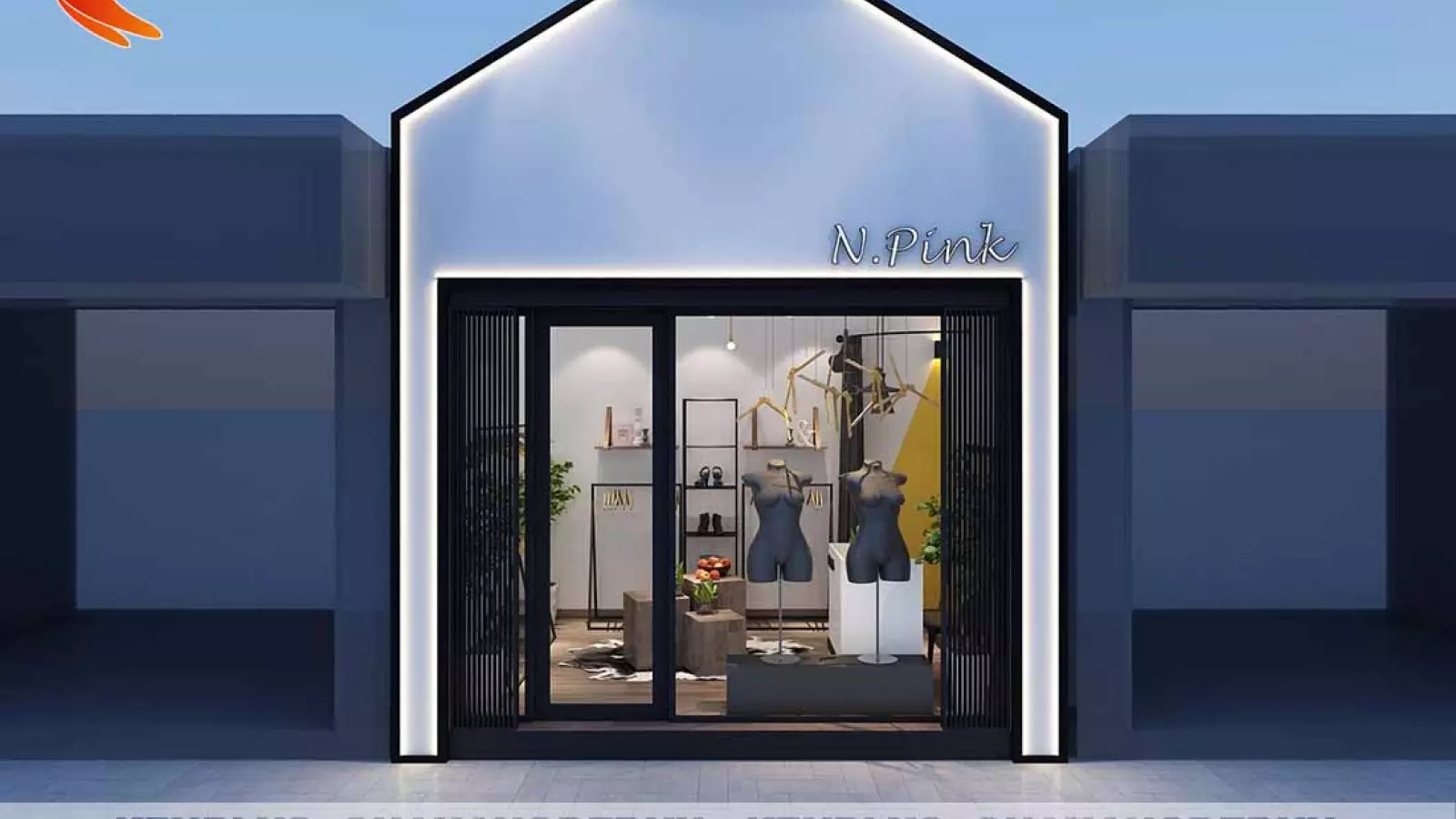Thiết kế shop thời trang N.Pink 11m2 tại Hà Nội