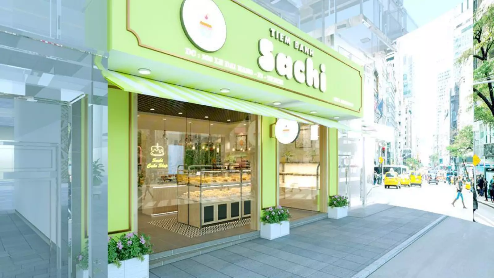 Mẫu thiết kế tiệm bánh Sachi dễ thương