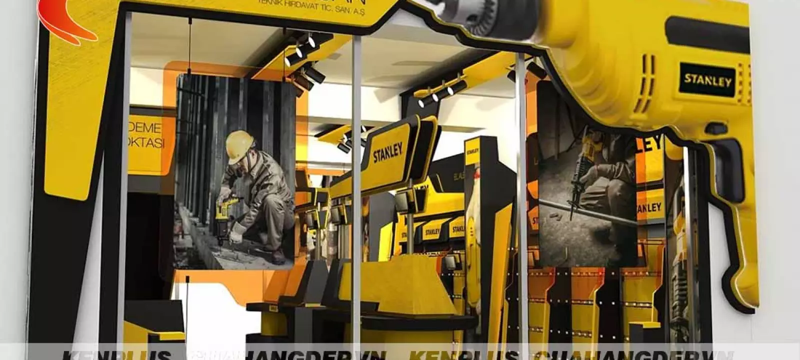 Mẫu thiết kế showroom máy khoan và thiết bị xây dựng