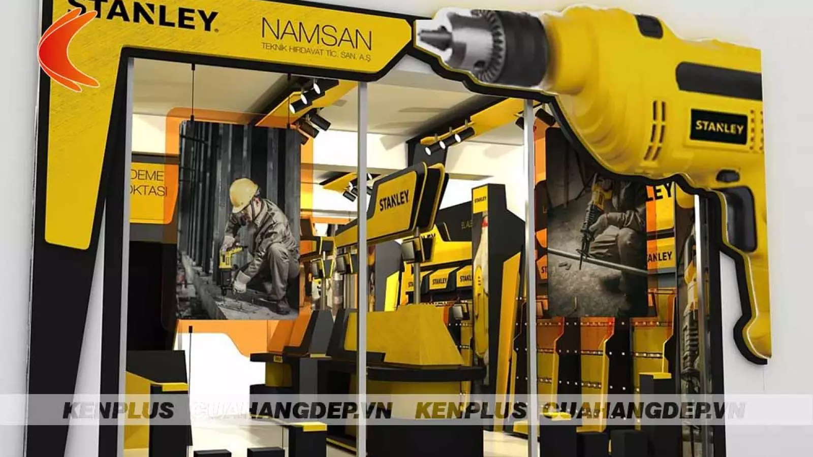 Mẫu thiết kế showroom máy khoan và thiết bị xây dựng