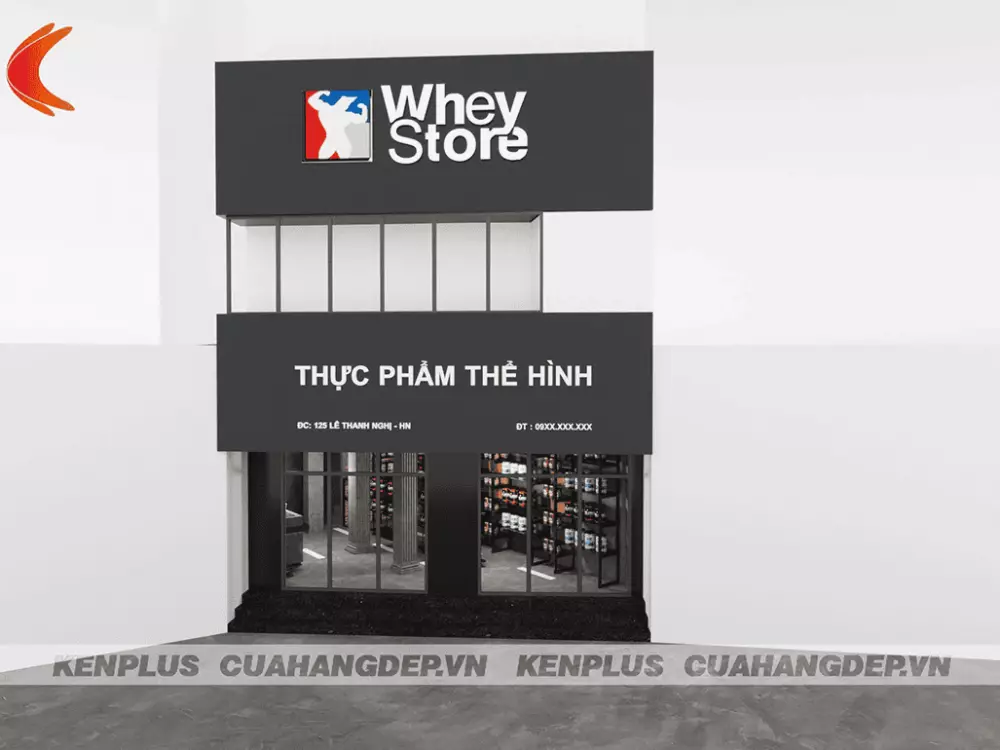 Thiết kế shop thực phẩm thể hình Whey Store