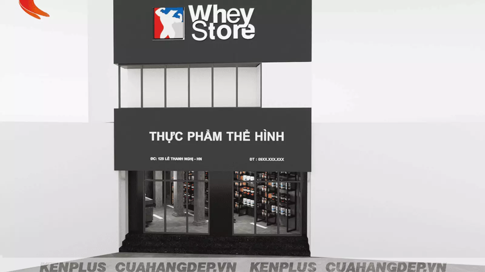Thiết kế shop thực phẩm thể hình Whey Store